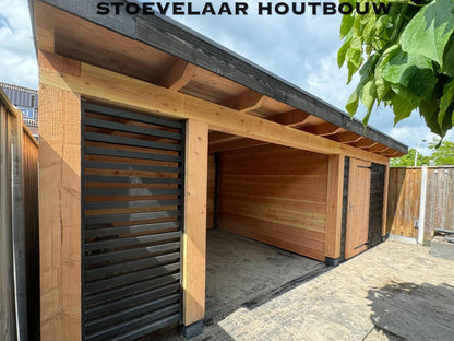 Louvrescherm douglas zwart gespoten