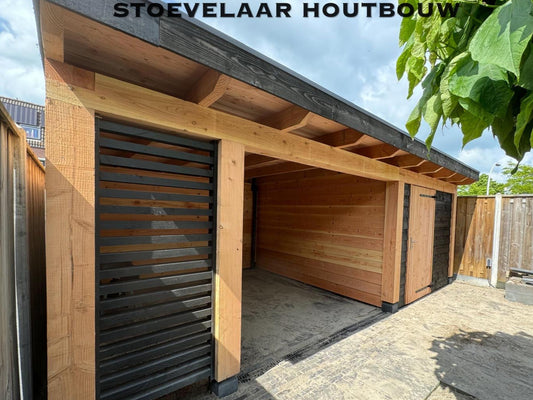 Louvrescherm douglas zwart gespoten